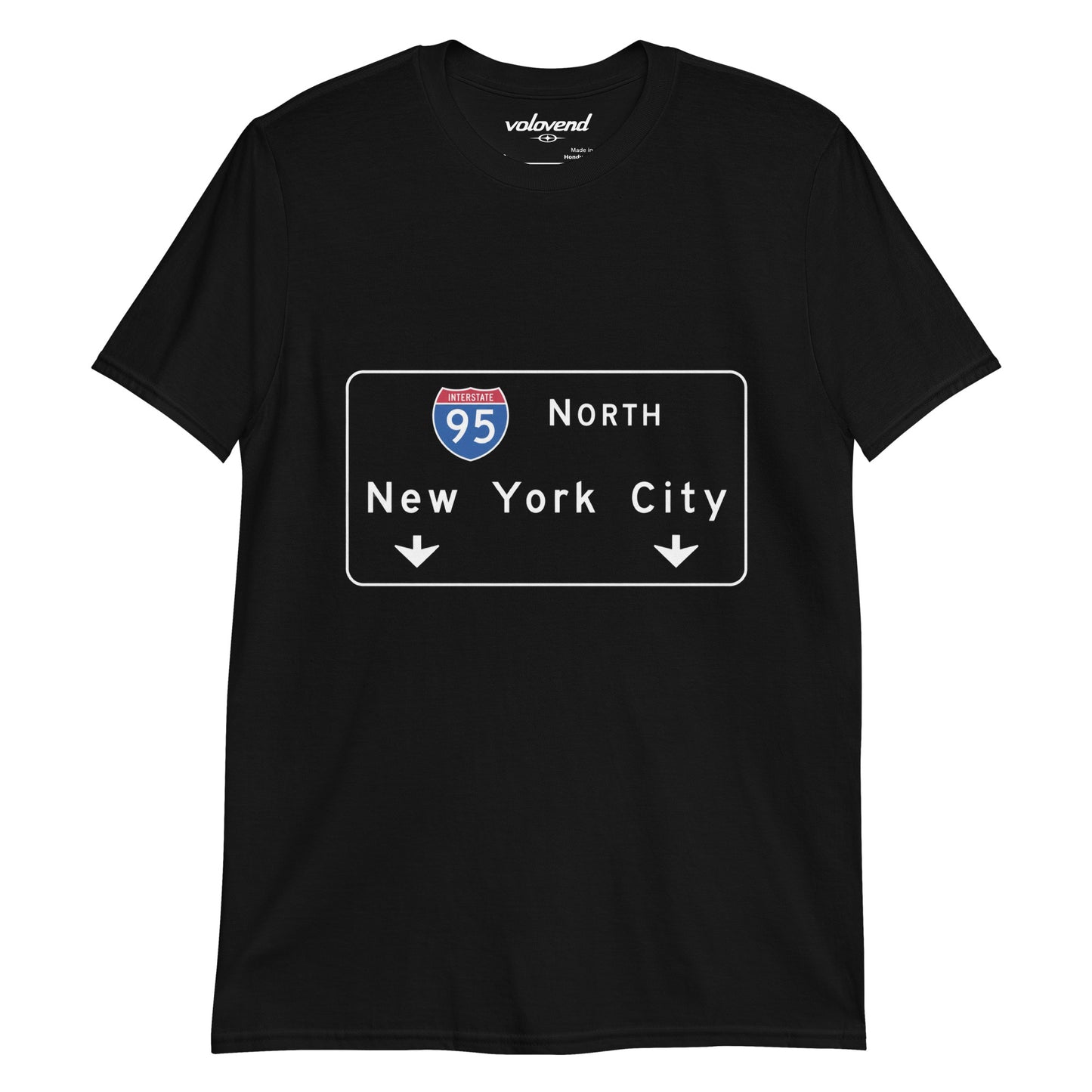 I-95 North New York City interstate highway sign graphic T-shirt
