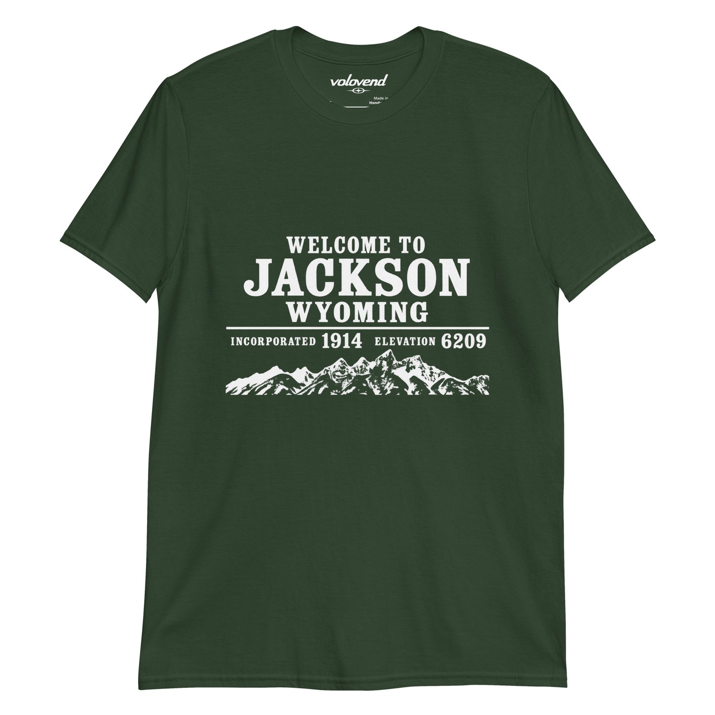 Welcome to Jackson Wyoming mountain graphic T-shirt