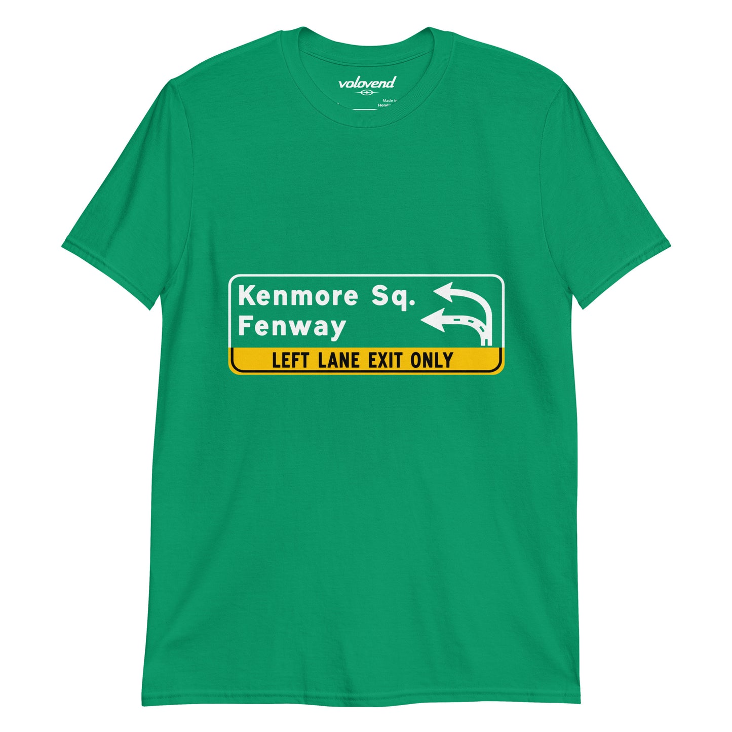 Kenmore Square Fenway Boston highway exit sign graphic T-shirt