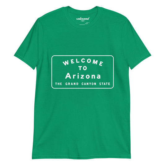 Welcome to Arizona Grand Canyon State road sign graphic T-shirt