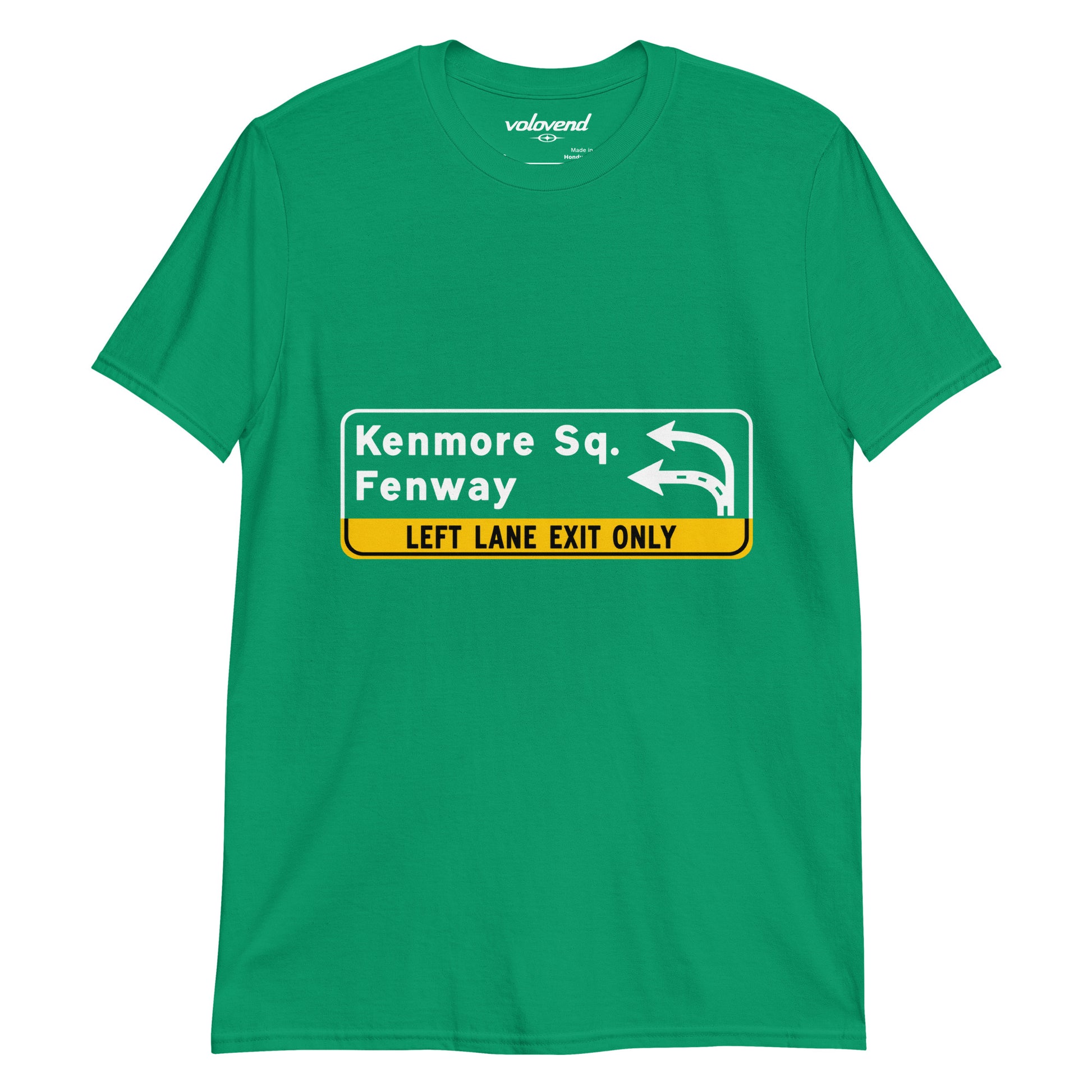 Kenmore Square Fenway Boston highway exit sign graphic T-shirt