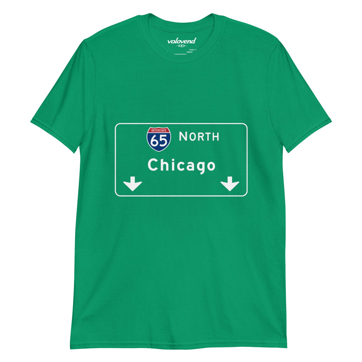 I-65 North Chicago interstate highway sign graphic T-shirt
