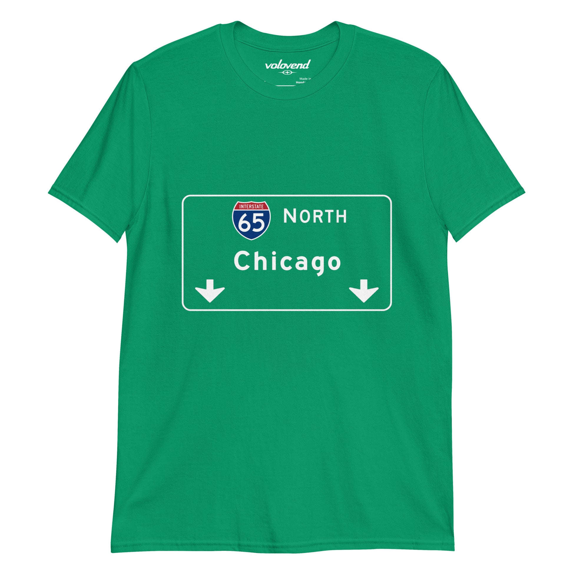 I-65 North Chicago interstate highway sign graphic T-shirt