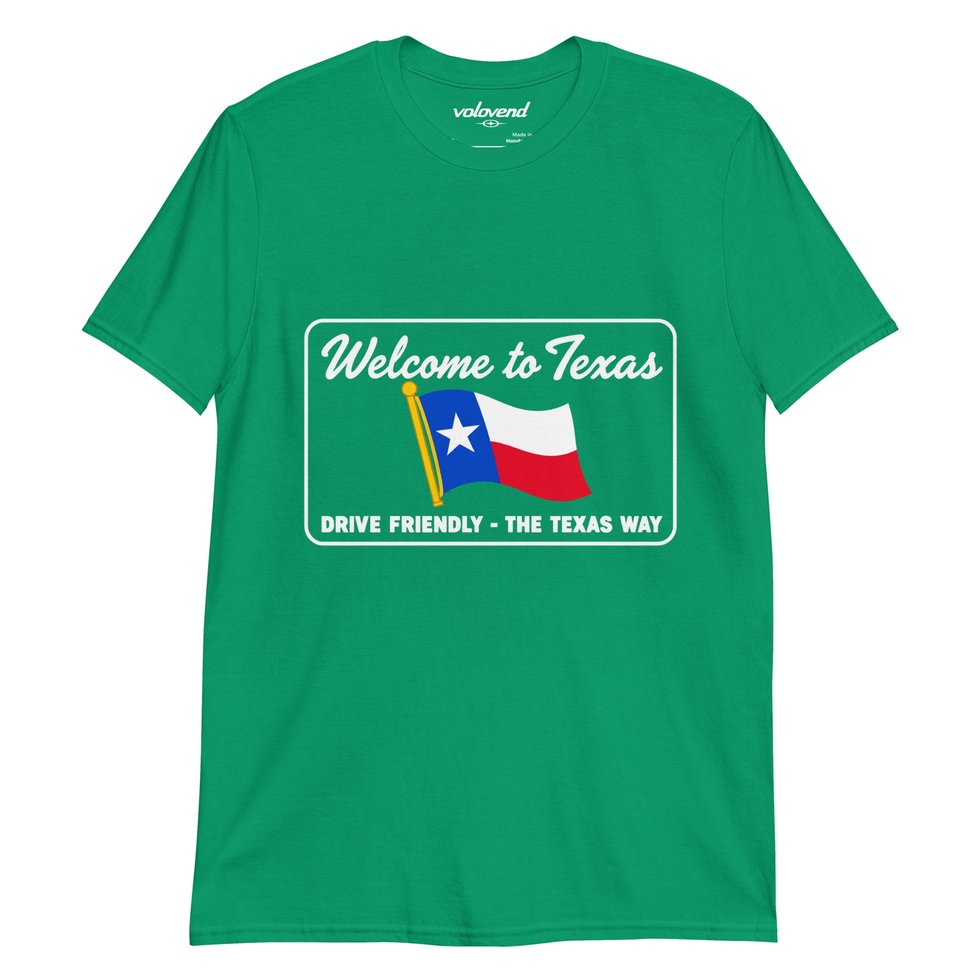 Welcome to Texas Drive Friendly flag graphic T-shirt