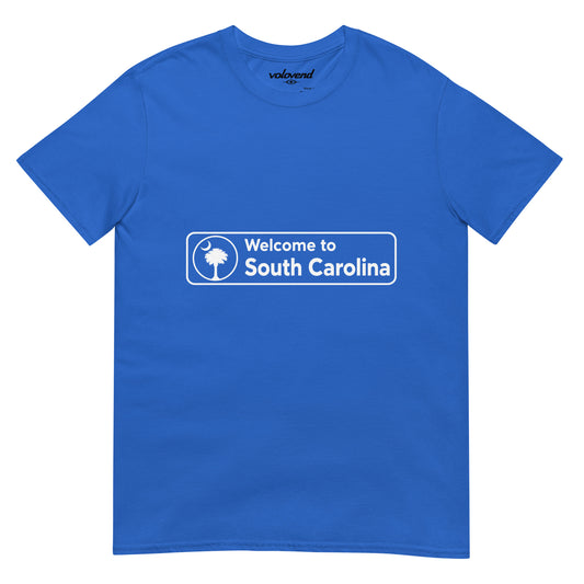 Welcome to South Carolina palmetto tree and crescent graphic T-shirt
