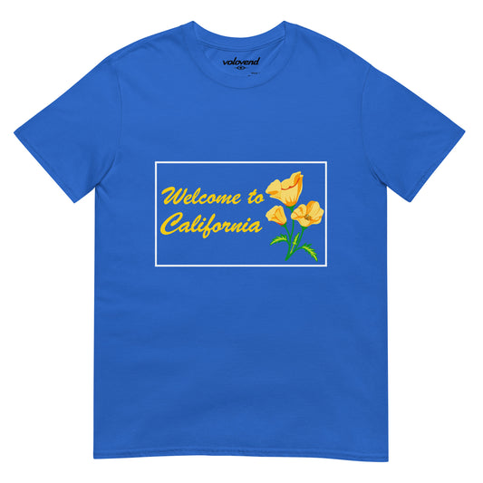 Welcome to California poppy flower graphic T-shirt